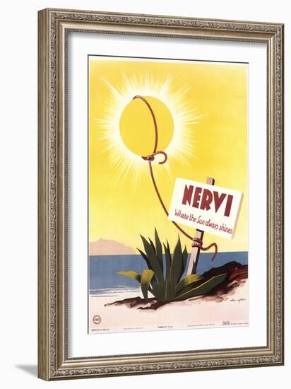 Travel Poster for Nervi-null-Framed Art Print