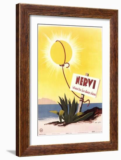 Travel Poster for Nervi-null-Framed Art Print