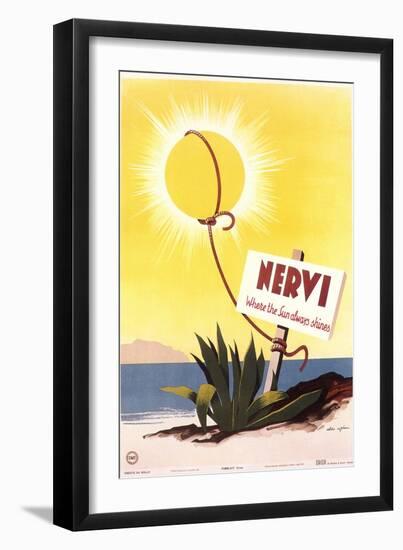 Travel Poster for Nervi-null-Framed Art Print