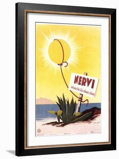 Travel Poster for Nervi-null-Framed Art Print