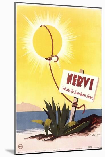 Travel Poster for Nervi-null-Mounted Art Print