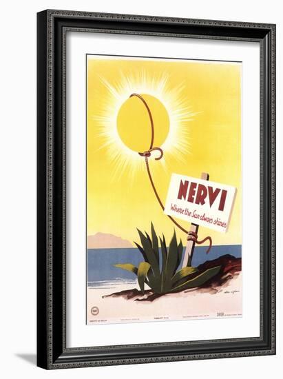 Travel Poster for Nervi-null-Framed Art Print