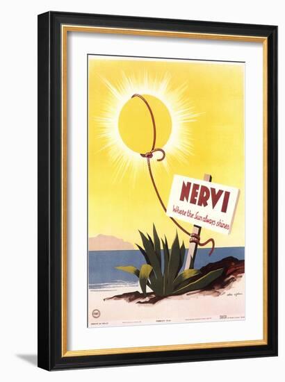 Travel Poster for Nervi-null-Framed Art Print