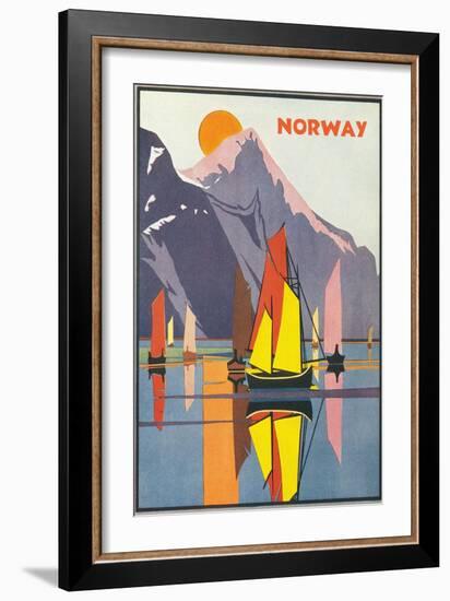 Travel Poster for Norway-null-Framed Art Print