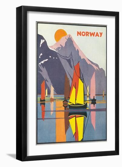 Travel Poster for Norway-null-Framed Art Print