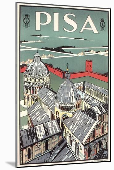 Travel Poster for Pisa-null-Mounted Art Print