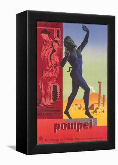 Travel Poster for Pompei-null-Framed Stretched Canvas