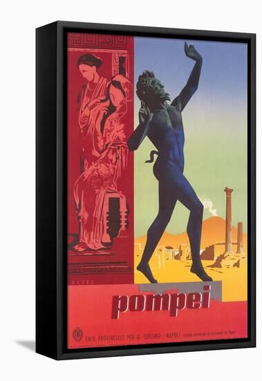 Travel Poster for Pompei-null-Framed Stretched Canvas