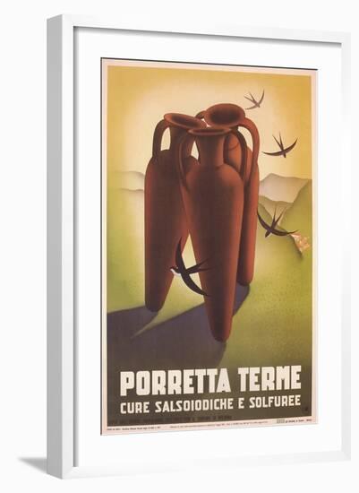 Travel Poster for Porretta Terme-null-Framed Art Print