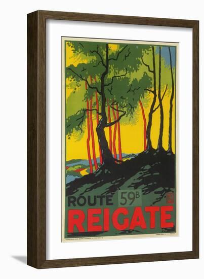 Travel Poster for Reigate, Surrey, England-null-Framed Giclee Print