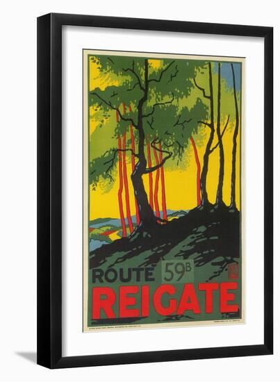 Travel Poster for Reigate, Surrey, England-null-Framed Giclee Print