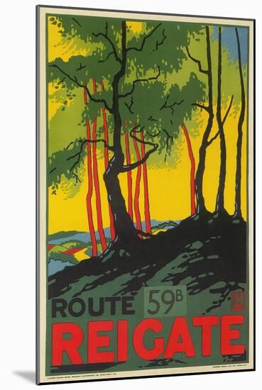 Travel Poster for Reigate, Surrey, England-null-Mounted Giclee Print