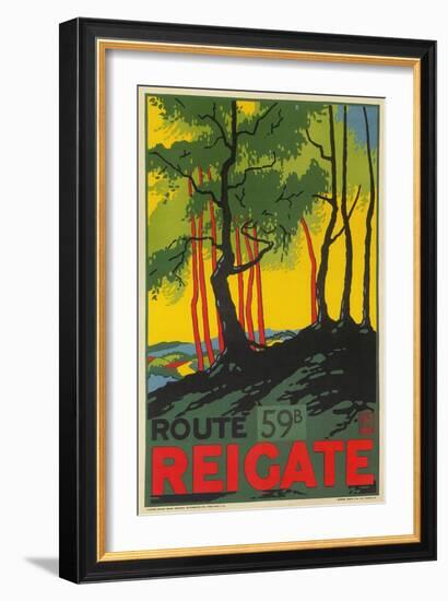 Travel Poster for Reigate, Surrey, England-null-Framed Giclee Print