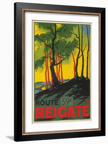 Travel Poster for Reigate, Surrey, England-null-Framed Premium Giclee Print