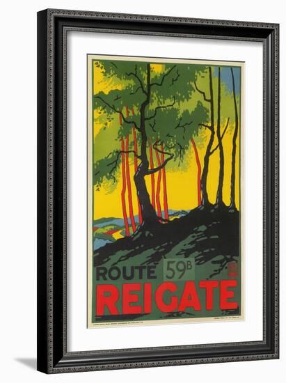 Travel Poster for Reigate, Surrey, England-null-Framed Premium Giclee Print