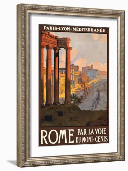 Travel Poster for Rome, Italy-null-Framed Premium Giclee Print