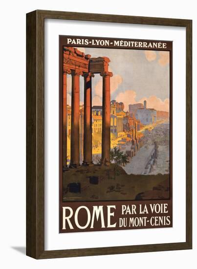 Travel Poster for Rome, Italy-null-Framed Premium Giclee Print