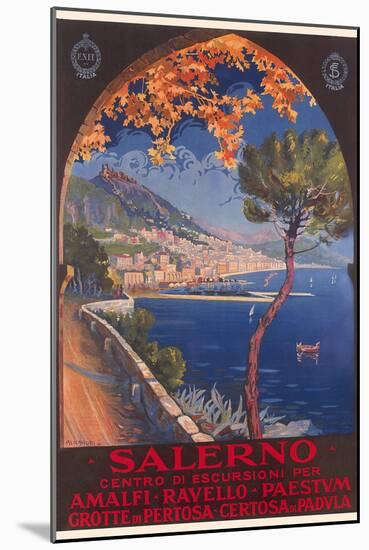 Travel Poster for Salerno-null-Mounted Art Print