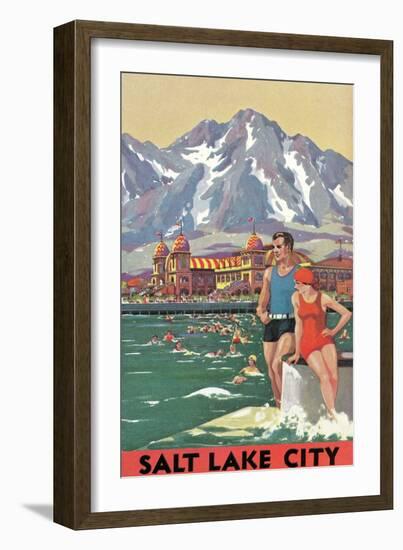 Travel Poster for Salt Lake City-null-Framed Art Print