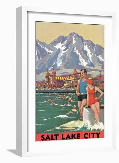 Travel Poster for Salt Lake City-null-Framed Art Print