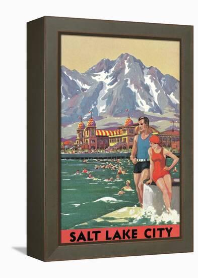 Travel Poster for Salt Lake City-null-Framed Stretched Canvas