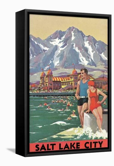 Travel Poster for Salt Lake City-null-Framed Stretched Canvas