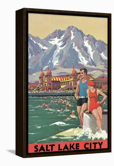 Travel Poster for Salt Lake City-null-Framed Stretched Canvas