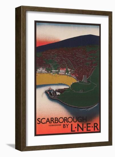 Travel Poster for Scarborough, Yorkshire-null-Framed Art Print