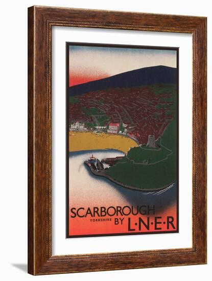 Travel Poster for Scarborough, Yorkshire-null-Framed Art Print