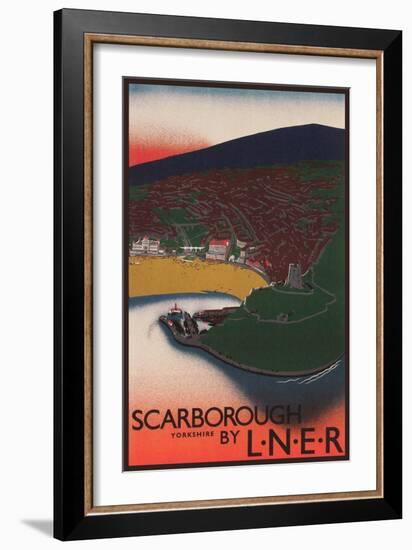 Travel Poster for Scarborough, Yorkshire-null-Framed Art Print