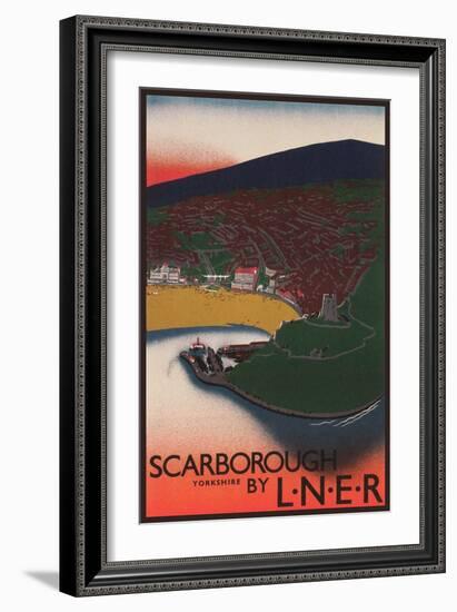 Travel Poster for Scarborough, Yorkshire-null-Framed Art Print