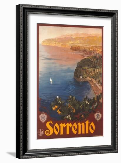 Travel Poster for Sorrento-null-Framed Art Print