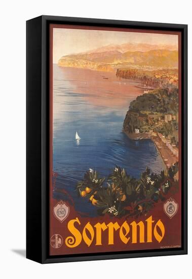 Travel Poster for Sorrento-null-Framed Stretched Canvas