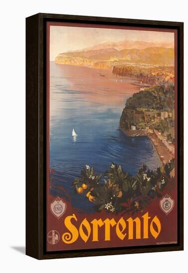 Travel Poster for Sorrento-null-Framed Stretched Canvas