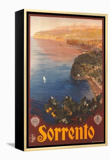 Travel Poster for Sorrento-null-Framed Stretched Canvas