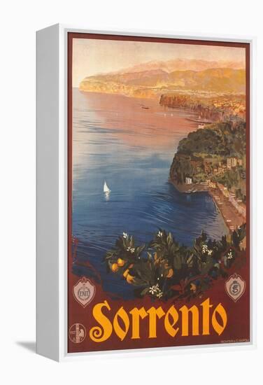 Travel Poster for Sorrento-null-Framed Stretched Canvas