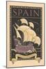 Travel Poster for Spain-null-Mounted Art Print