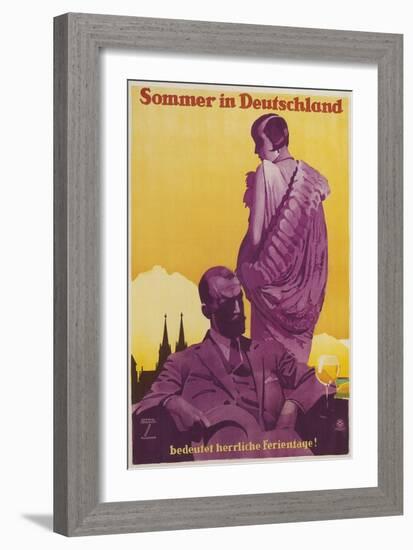Travel Poster for Summer in Germany-null-Framed Giclee Print
