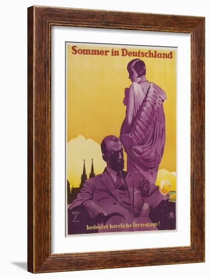 Travel Poster for Summer in Germany-null-Framed Giclee Print