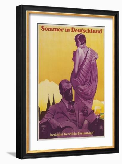 Travel Poster for Summer in Germany-null-Framed Giclee Print