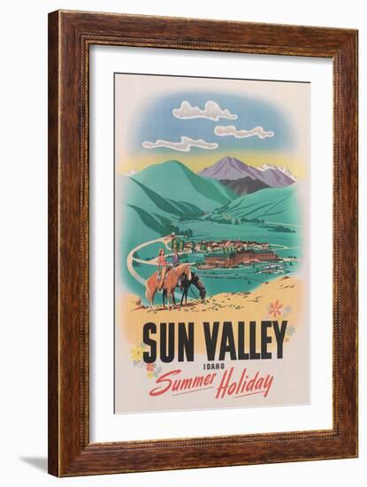 Travel Poster for Sun Valley-null-Framed Premium Giclee Print