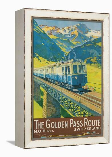 Travel Poster for Swiss Railway-null-Framed Stretched Canvas