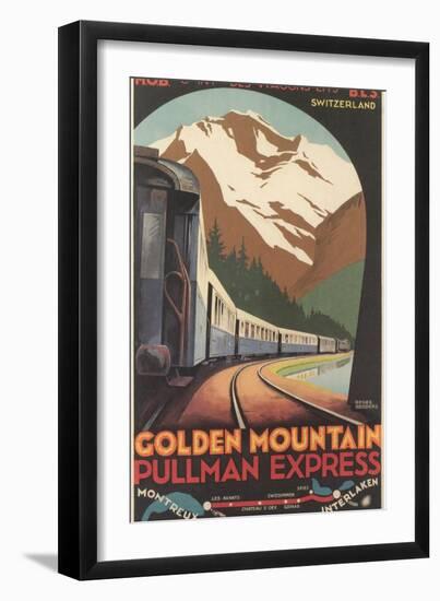 Travel Poster for Swiss Trains-null-Framed Art Print