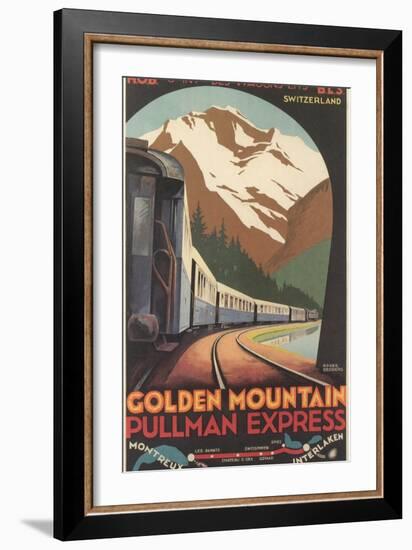 Travel Poster for Swiss Trains-null-Framed Art Print