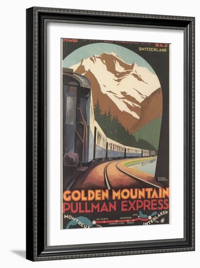 Travel Poster for Swiss Trains-null-Framed Art Print