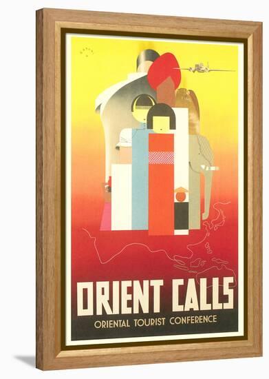 Travel Poster for the Orient-null-Framed Stretched Canvas