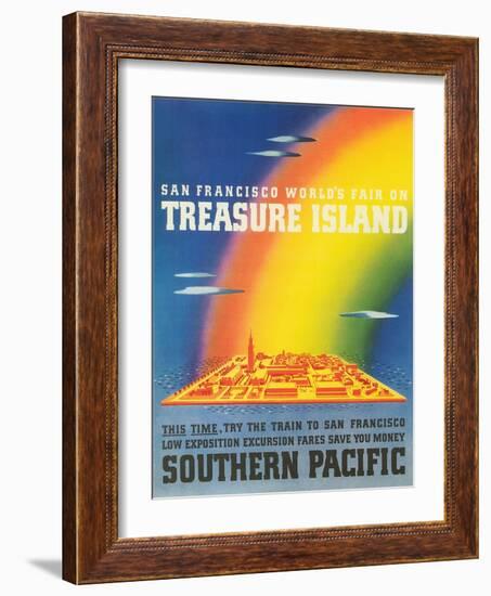 Travel Poster for Treasure Island Exposition-null-Framed Art Print