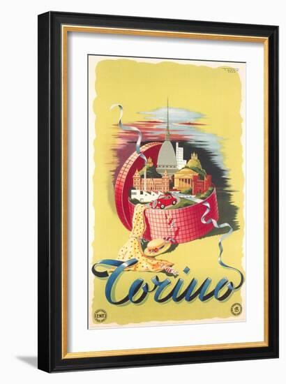 Travel Poster for Turin-null-Framed Art Print