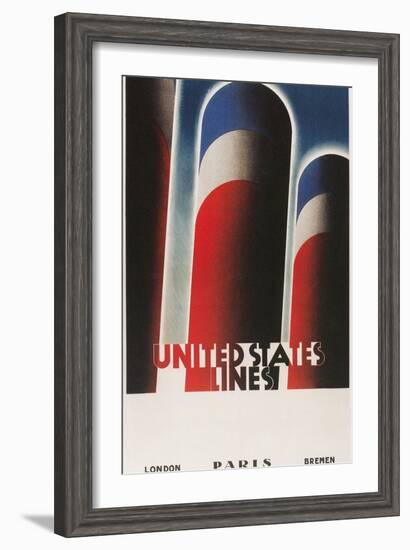 Travel Poster for United States Lines-null-Framed Art Print