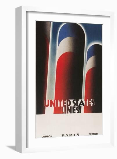 Travel Poster for United States Lines-null-Framed Art Print